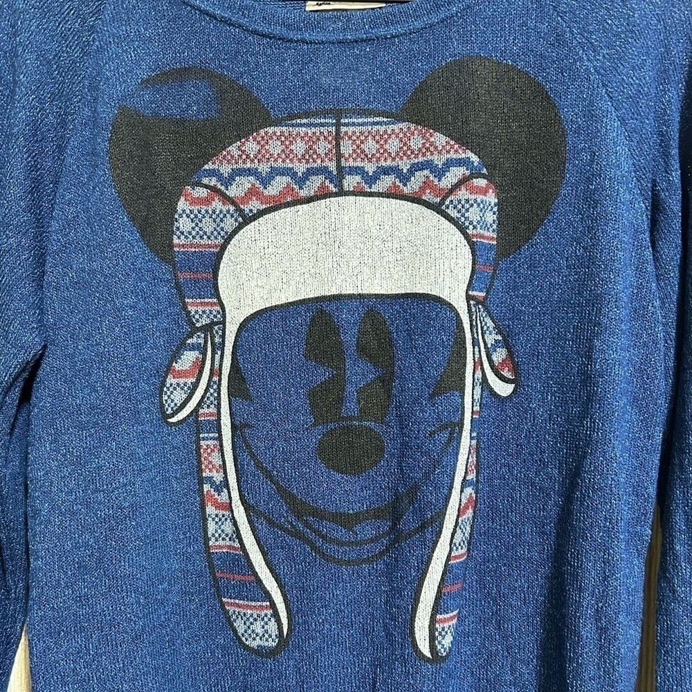Disney Parks Winter Mickey Long Sleeve Lightweight Knit Pullover Size M - Picture 2 of 7